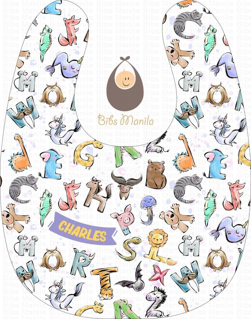 Alphabet Animals In Cloud Bibs