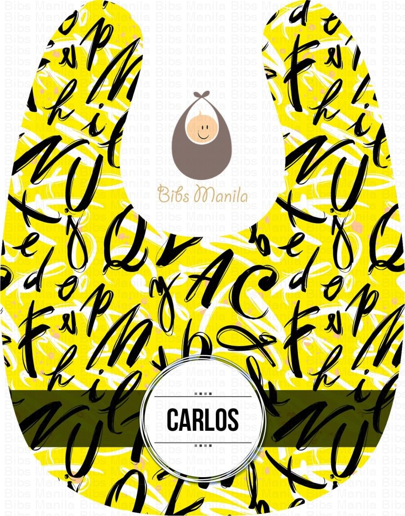 Alphabet Brush Strokes In Bumblebee Bibs
