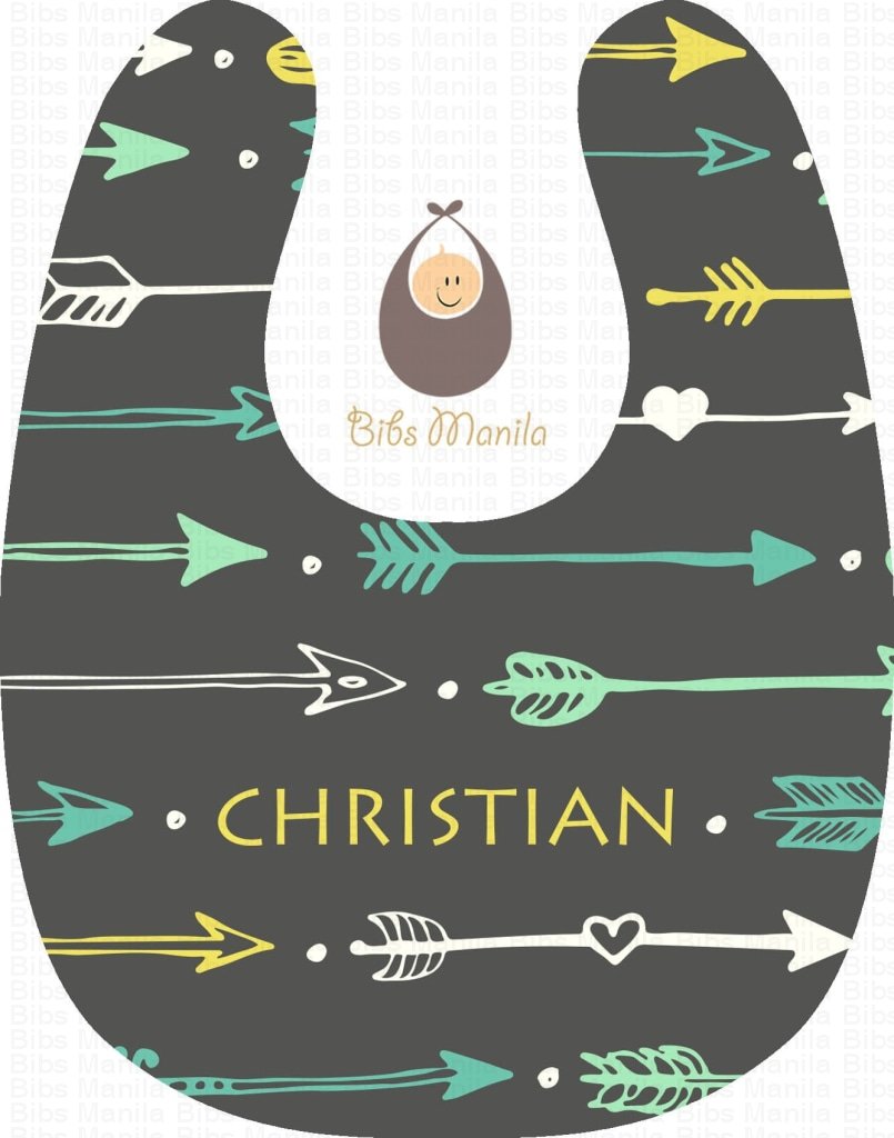 Arrows personalized baby bib