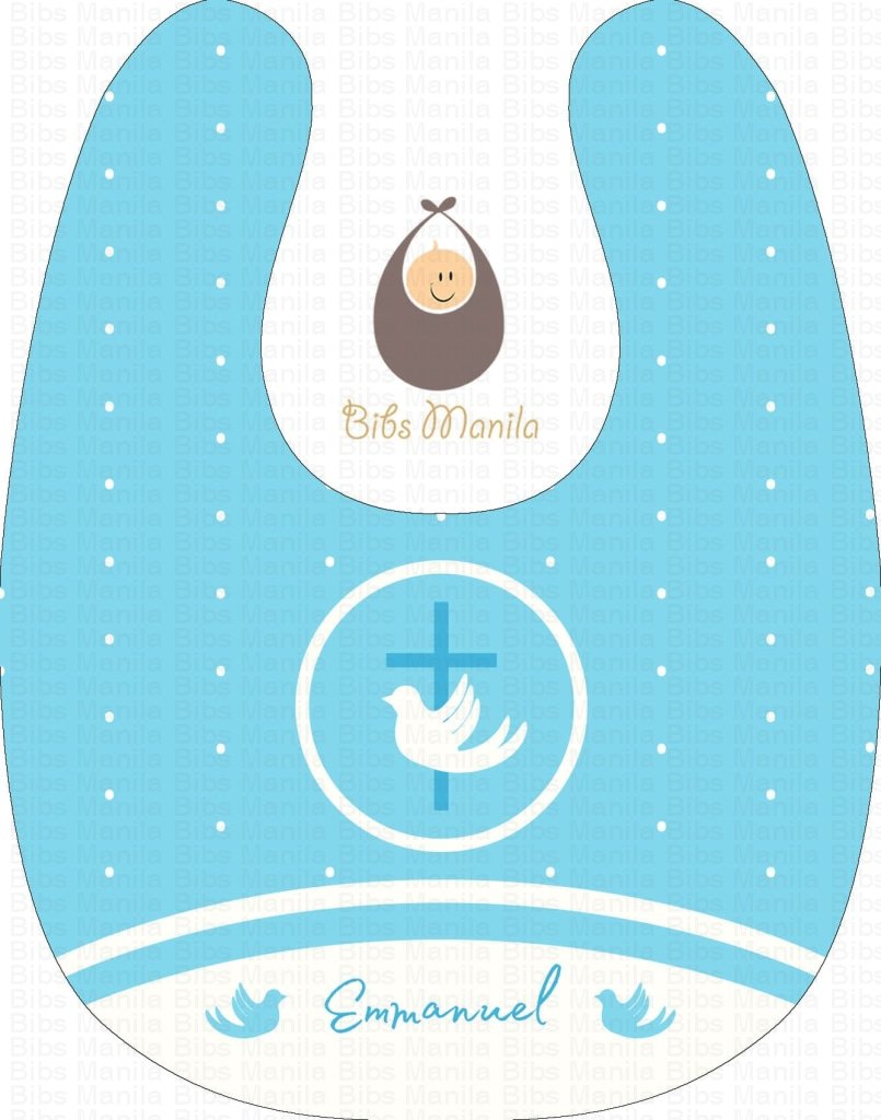 Boy Baptism Personalized Baby Bib