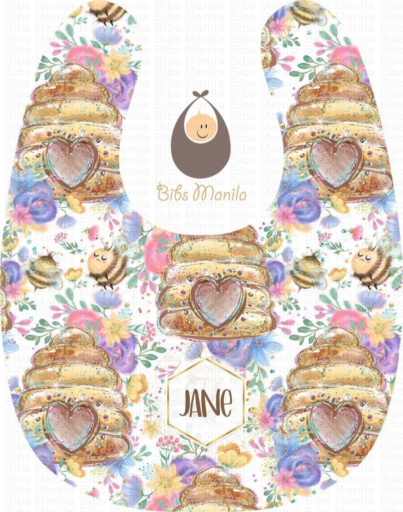 Bee Hive Floral Love Bibs