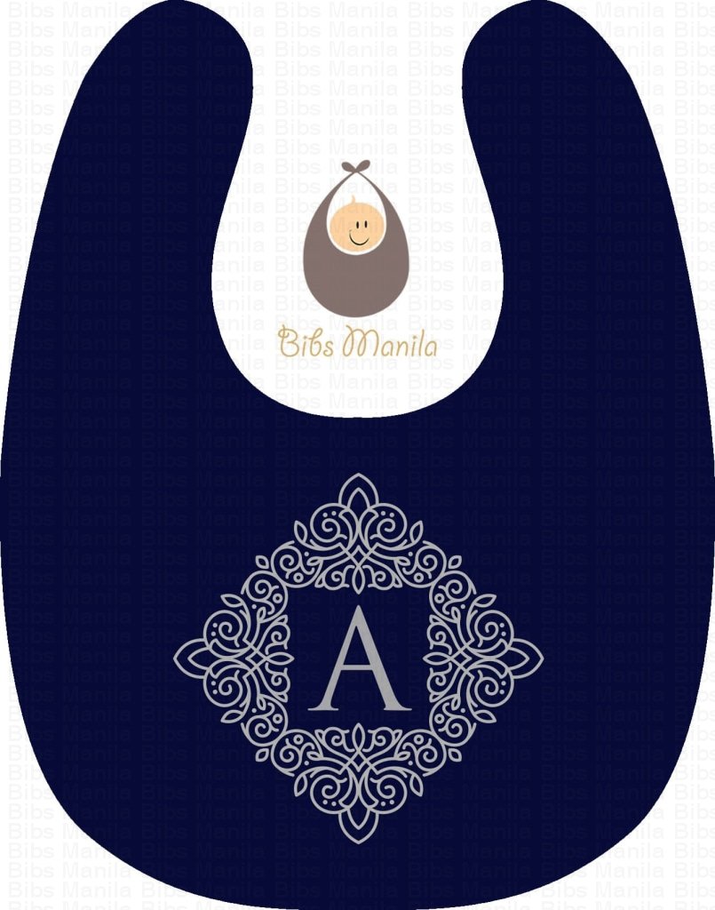 Blue Initial Personalized Baby Bib