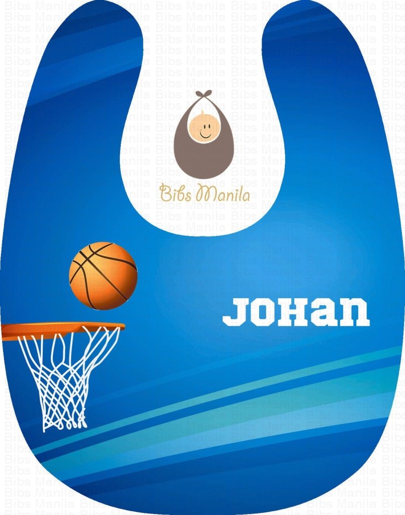 Bluesketball Personalized Baby Bib
