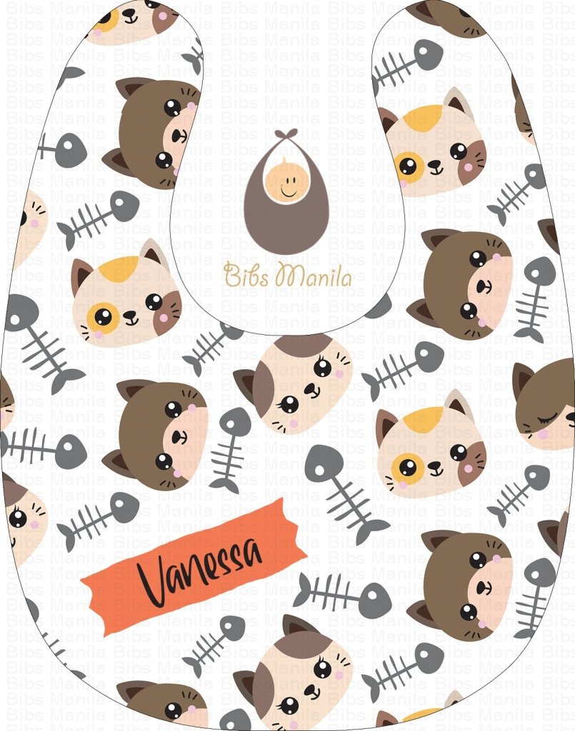 Cats And Fish Bone Bibs