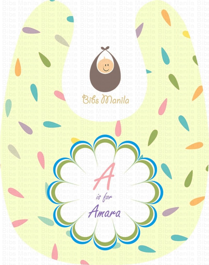 Colorful Teardrop Petals Personalized Baby Bib