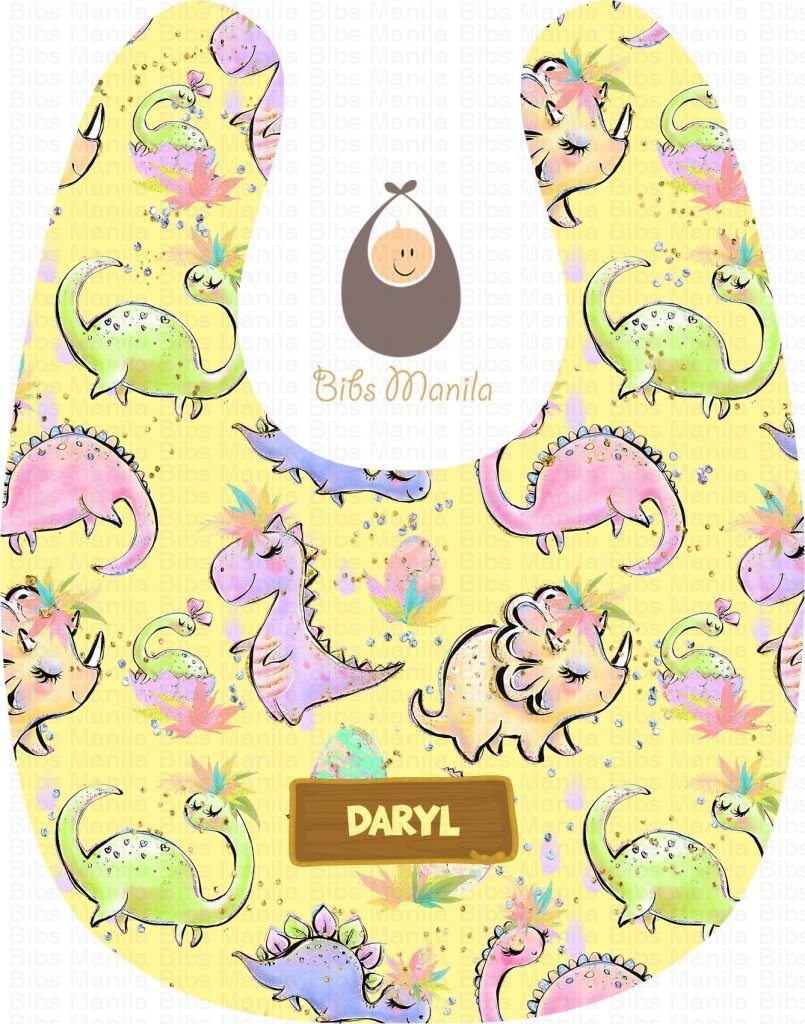 Dino Girl Party In Lemon Bibs