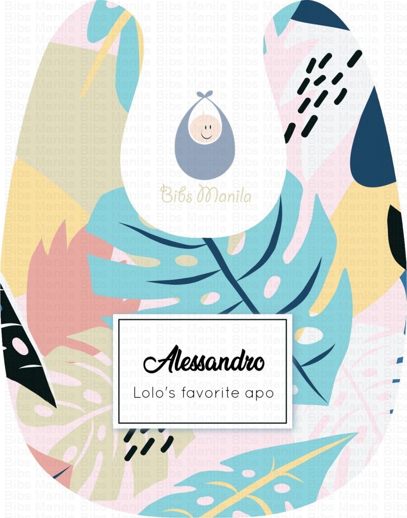 Earth Tones Personalized Baby Bibs with big Leaves