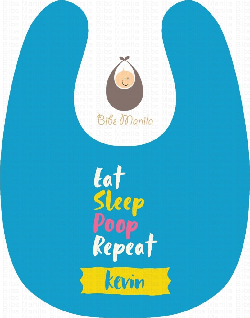 Eat Sleep Poop In Cotton Candy Bibs