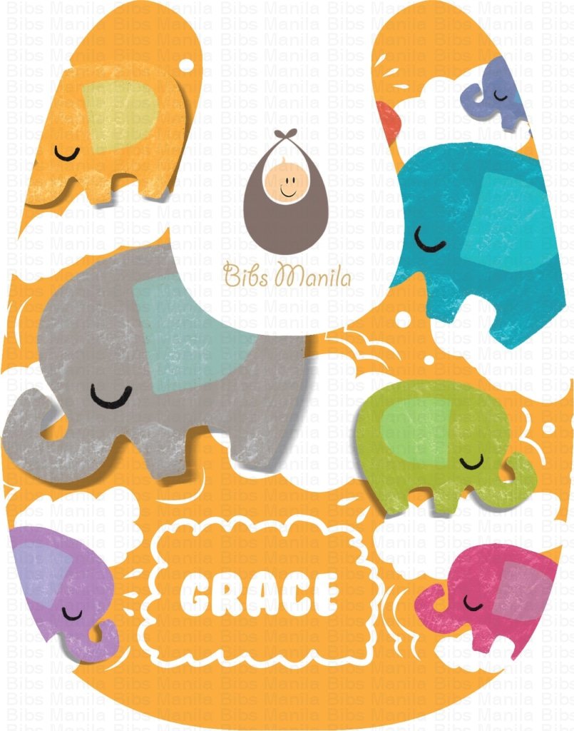 Elephant Dreams Mango Bibs