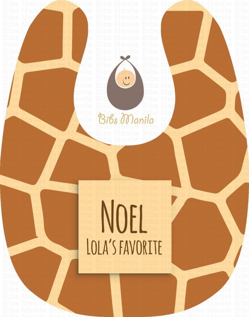 Giraffe Pattern Personalized Baby Bib