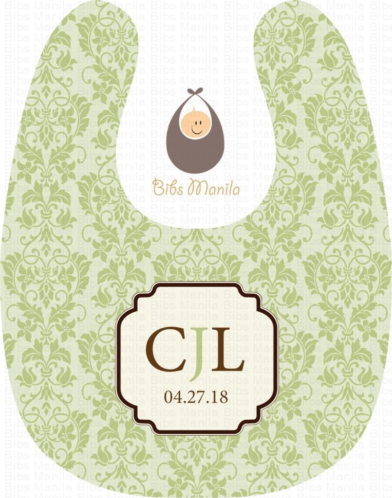 Green Initials Bibs