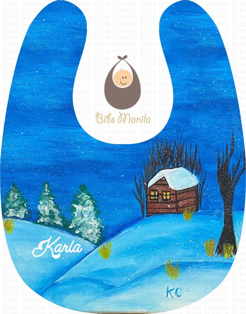 Hand-Painted Bib 15: Quiet Cabin Bibs