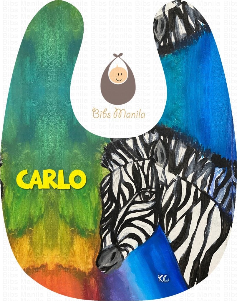 Hand-Painted Bib 3: Zebra Bibs