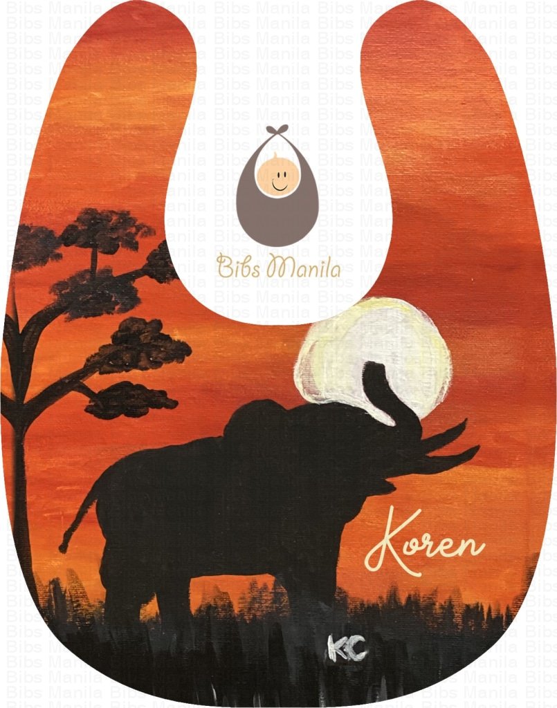 Hand-Painted Bib 5: Sunset Safari Bibs