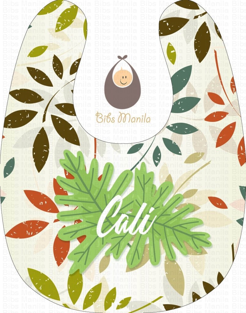 Big leaves Personalized Baby Bib