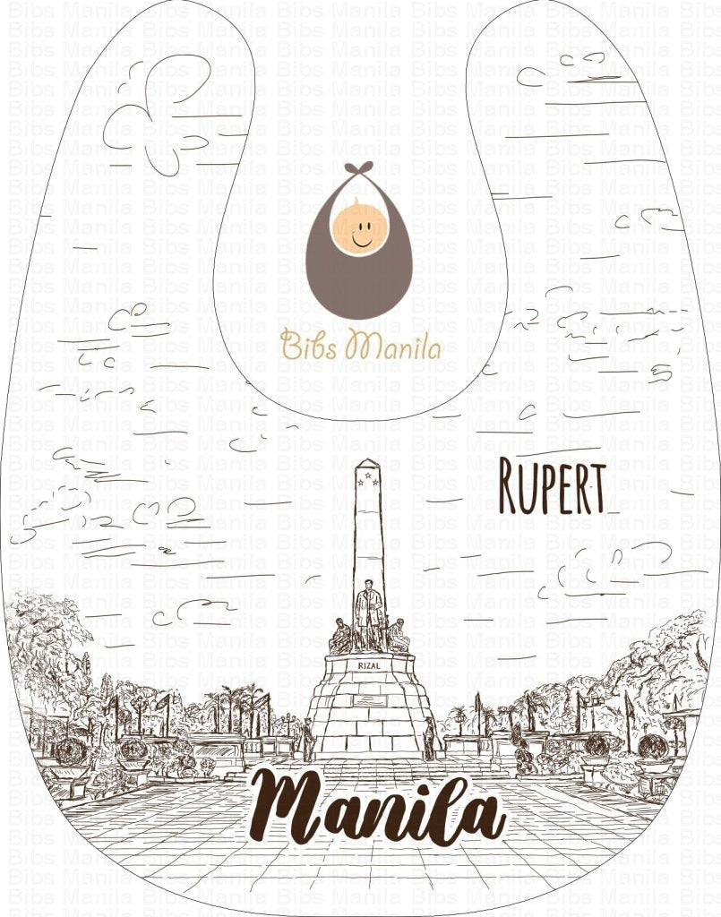 Manila Rizal Park Luneta Personalized Baby Bib