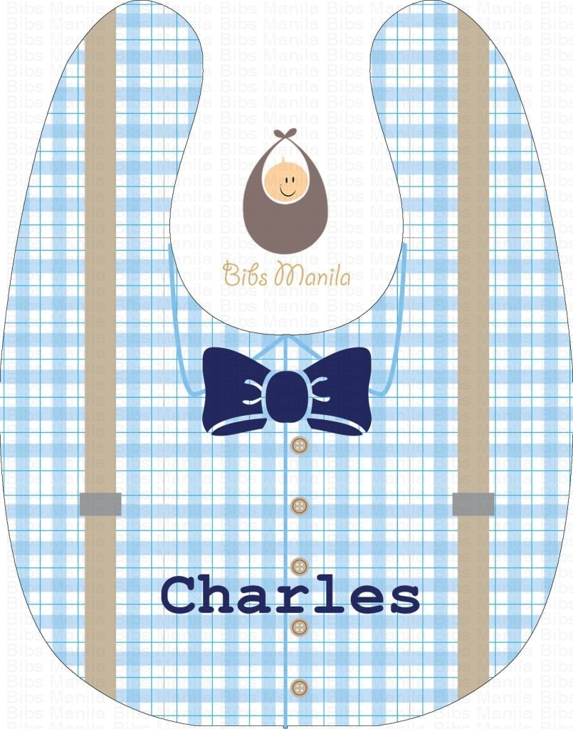 Plaid Bowtie Personalized Baby Bib