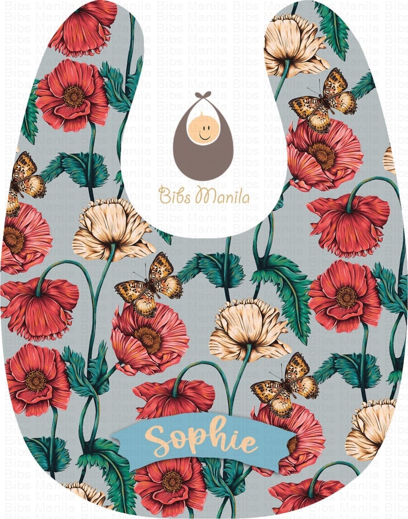 Poppies Sky Bibs