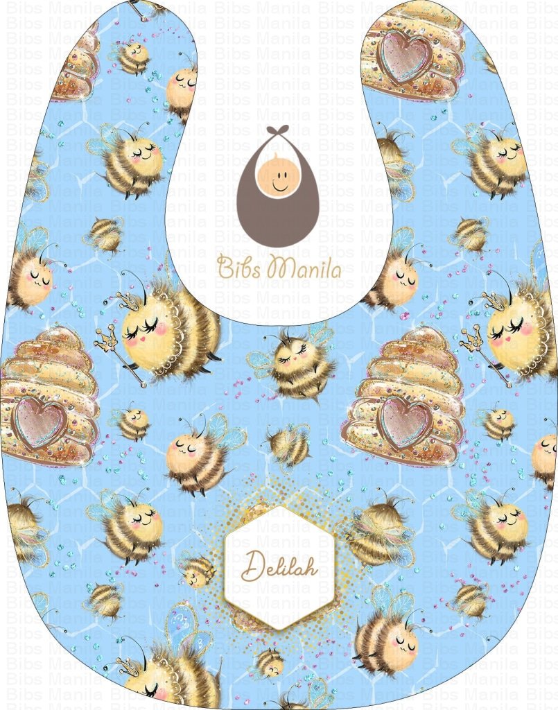 Queen Bee And Hives In Cotton Sky Bibs
