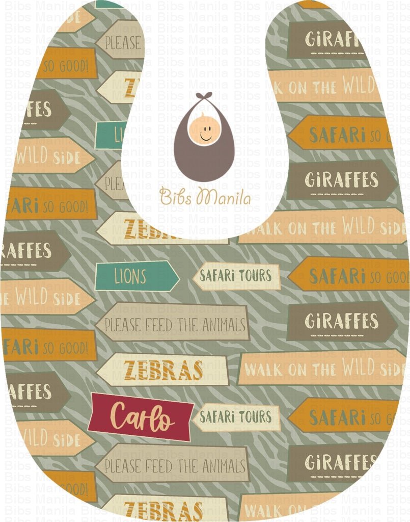 Safari Street Signs Bibs
