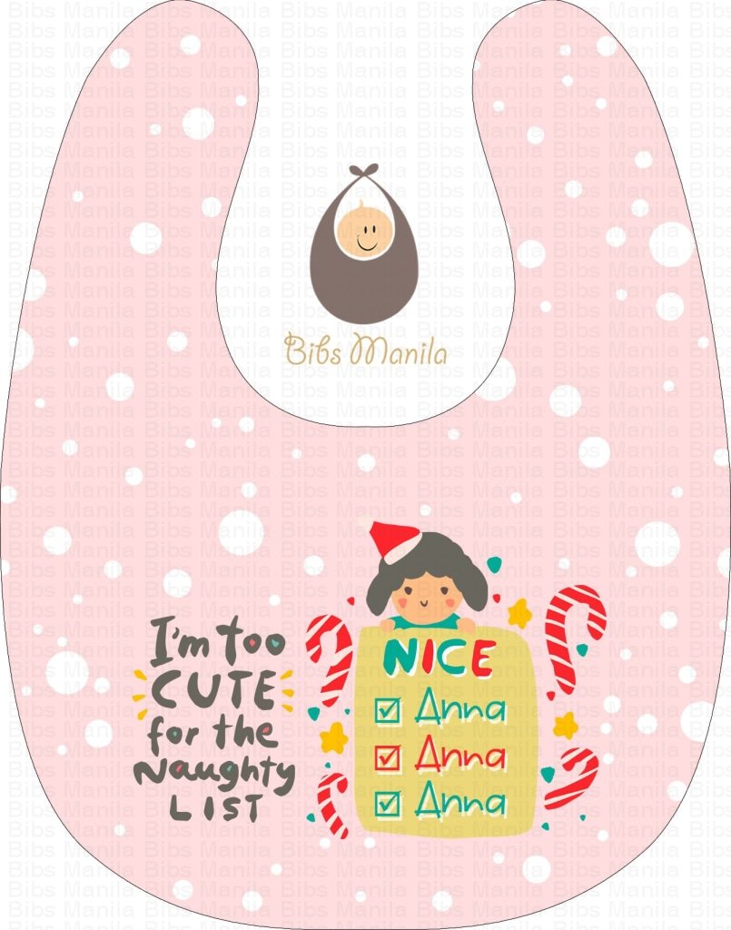 Santas List In Salmon Bibs