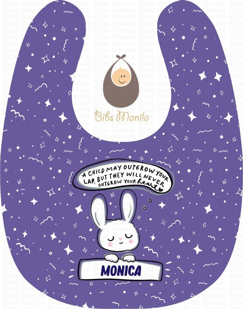 Sweet White Rabbit Light Purple Bibs