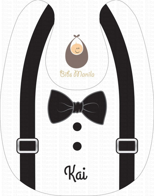 Baby Tux And Suspenders Plain Bibs