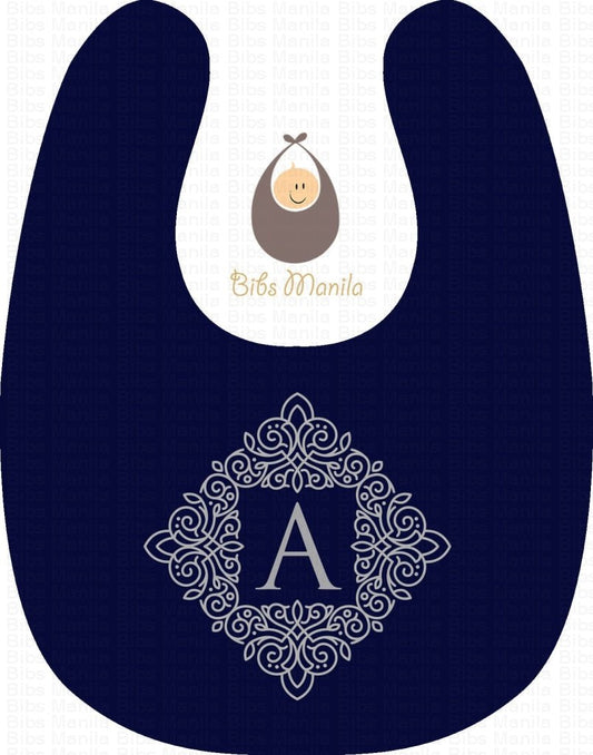 Blue Initial Personalized Baby Bib