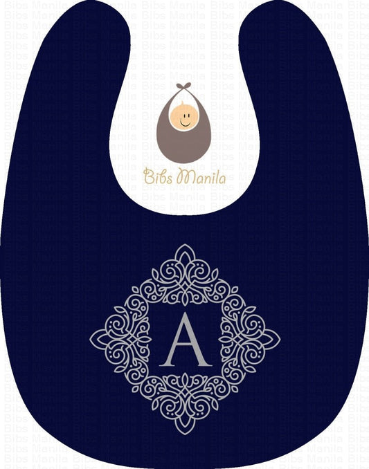 Blue Initial Personalized Baby Bib