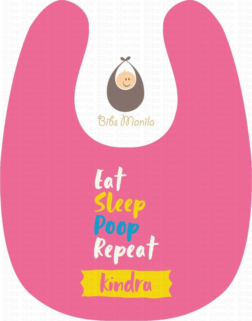 Eat Sleep Poop In Bubblegum Bibs