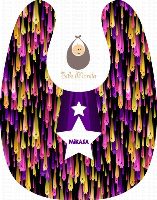 Cute Falling Stars Purple Personalized Baby Bib