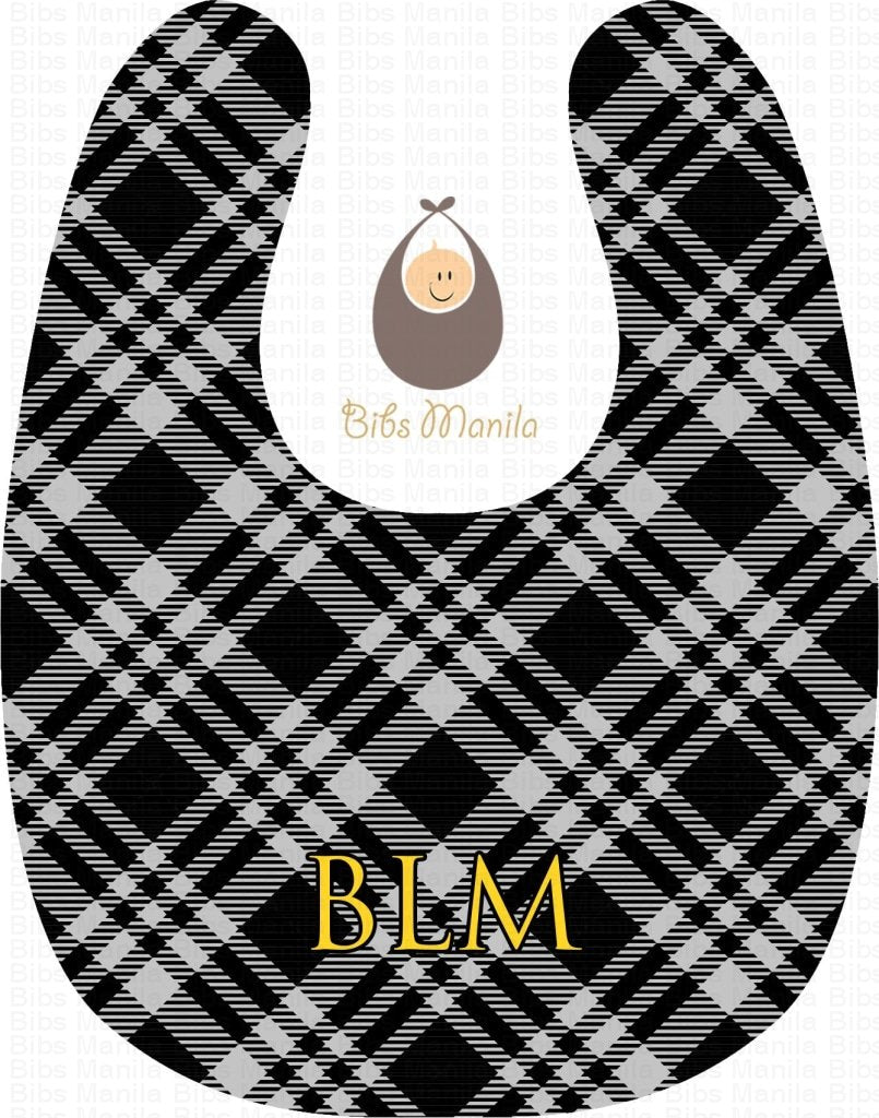 Ginghams Checkered Plaid Black Bibs