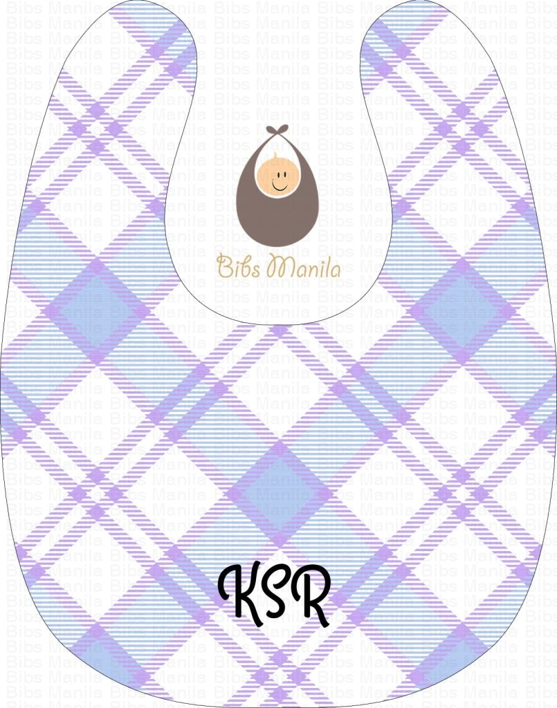 Ginghams Checkered Plaid Light Violet Bibs