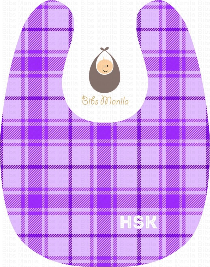 Ginghams Checkered Plaid Purple Bibs
