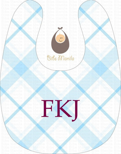 Ginghams Checkered Plaid Skyblue Bibs