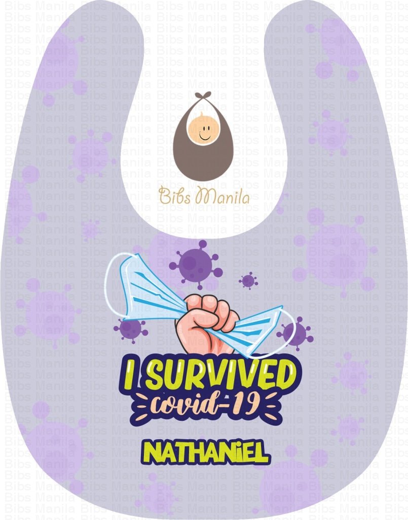 I Survived Covid 19 mask Personalized Baby Bib