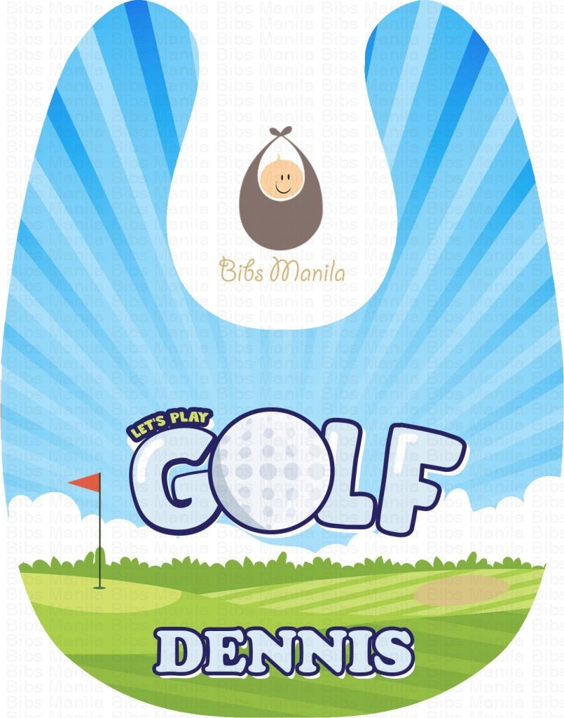 Lets play golf Personalized Baby Bib