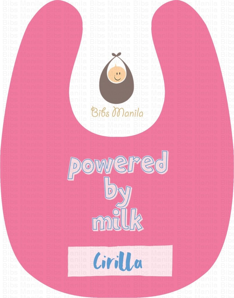 Powered By Milk In Pink Bibs