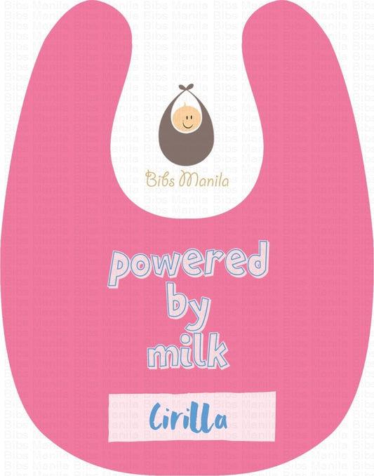 Powered By Milk In Pink Bibs