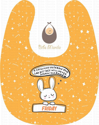 Sweet White Rabbit Yellow Orange Bibs