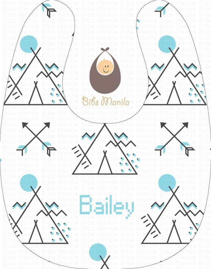 Teepee Fun with Arrows on white background Personalized Baby Bib